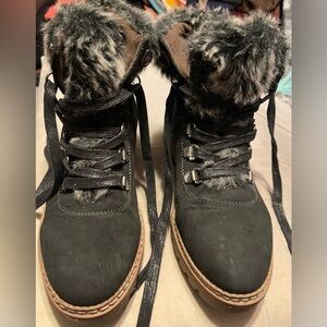 Corkys Challenge Bkack Fur Lined Boots Sz. 6